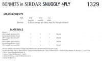 Knitting Pattern - Sirdar 1329 - Snuggly 4 Ply - Bonnets